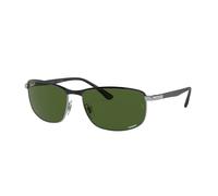 Ray - Ban Unisex Ray - Ban RB3671CH CHROMANCE 9144P1 Lunettes de soleil Métal Noir Vert Pillow Polarisé