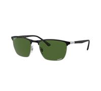 Ray - Ban Unisex Ray - Ban RB3686 9144P1 Lunettes de soleil Acier Noir Vert Carré Polarisé