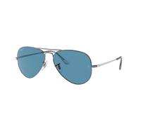 Ray - Ban Unisex Ray - Ban RB3689 AVIATOR METAL II 004/S2 Lunettes de soleil Métal Gris Bleu Pilote Polarisé