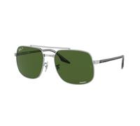 Ray - Ban Unisex Ray - Ban RB3699 003/P1 Lunettes de soleil Métal Argent Vert Carré Polarisé