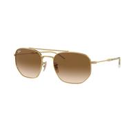 Ray - Ban Unisex Ray - Ban RB3707 001/51 Lunettes de soleil Métal Or Marron Géométrique Normale Ombré