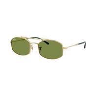 Ray - Ban Unisex Ray - Ban RB3719 001/4E Lunettes de soleil Métal Or Vert Ronde Normale