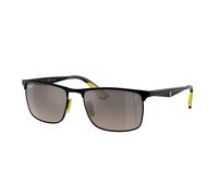 Ray - Ban Unisex Ray - Ban RB3726M F0885J Lunettes de soleil Métal Noir Gris Carré Polarisé Miroir
