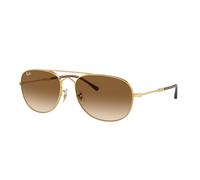 Ray - Ban Unisex Ray - Ban RB3735 BAIN BRIDGE 001/51 Lunettes de soleil Métal Or Marron Pilote Normale Ombré