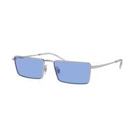 Ray - Ban Unisex Ray - Ban RB3741 EMY 003/80 Lunettes de soleil Métal Argent Bleu Carré Normale