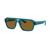 Ray - Ban Unisex Ray - Ban RB4397 CORRIGAN 668383 Lunettes de soleil Acétate Bleu Marron Géométrique Polarisé
