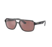 Ray - Ban Unisex Ray - Ban RB4414M F691H2 Lunettes de soleil Nylon Gris Violet Géométrique Polarisé Miroir