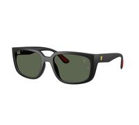 Ray - Ban Unisex Ray - Ban RB4443M F60271 Lunettes de soleil Jeter un coup d'œil Noir Vert Carré Normale