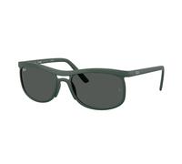 Ray - Ban Unisex Ray - Ban RB4452 601687 Lunettes de soleil Jeter un coup d'œil Vert Gris Carré Normale