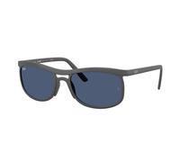 Ray - Ban Unisex Ray - Ban RB4452 601780 Lunettes de soleil Jeter un coup d'œil Gris Bleu Carré Normale