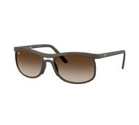 Ray - Ban Unisex Ray - Ban RB4452 612413 Lunettes de soleil Jeter un coup d'œil Marron Marron Carré Normale Ombré