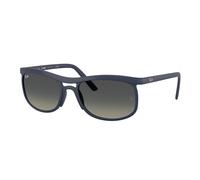 Ray - Ban Unisex Ray - Ban RB4452 633111 Lunettes de soleil Jeter un coup d'œil Bleu Gris Carré Normale Ombré