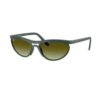 Ray - Ban Unisex Ray - Ban RB4453 6016E8 Lunettes de soleil Jeter un coup d'œil Vert Marron Pillow Normale Ombré