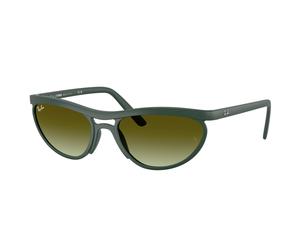 Ray - Ban Unisex Ray - Ban RB4453 6016E8 Lunettes de soleil Jeter un coup d'œil Vert Marron Pillow Normale Ombré