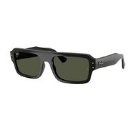 Ray - Ban Unisex Ray - Ban RB4454 FLACKO 667731 Lunettes de soleil Acétate Noir Vert Carré Normale
