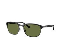 Ray - Ban Unisex Ray - Ban RB4469 601S/2 Lunettes de soleil Coup d'oeil Noir Vert Carré Polarisé