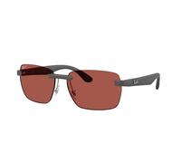 Ray - Ban Unisex Ray - Ban RB4470CH 60171B Lunettes de soleil Coup d'oeil Gris Rouge Géométrique Polarisé