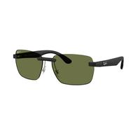 Ray - Ban Unisex Ray - Ban RB4470CH 601S/2 Lunettes de soleil Coup d'oeil Noir Vert Géométrique Polarisé