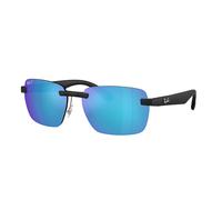 Ray - Ban Unisex Ray - Ban RB4470CH 601SA1 Lunettes de soleil Coup d'oeil Noir Vert Géométrique Polarisé