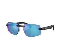 Ray - Ban Unisex Ray - Ban RB4475CH 601SA1 Lunettes de soleil Coup d'oeil Noir Vert Géométrique Polarisé