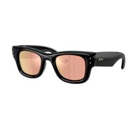 Ray - Ban Unisex Ray - Ban RB4940 WAYFARER PUFFER 601/7J Lunettes de soleil Nylon Noir Marron Carré Miroir
