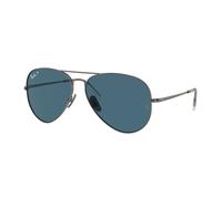 Ray - Ban Unisex Ray - Ban RB8089 AVIATOR TITANIUM 165/S2 Lunettes de soleil Titane Gris Bleu Pilote Polarisé Antireflet