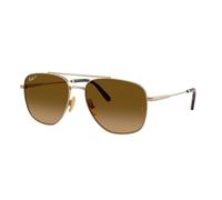 Ray - Ban Unisex Ray - Ban RB8097 WILLIAM TITANIUM 9265M2 Lunettes de soleil Titane Or Marron Carré Polarisé