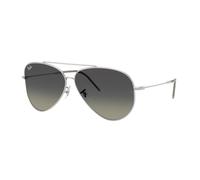 Ray - Ban Unisex Ray - Ban RBR0101S AVIATOR REVERSE 003/11 Lunettes de soleil Métal Argent Gris Pilote Normale Ombré