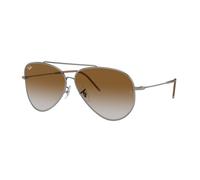 Ray - Ban Unisex Ray - Ban RBR0101S AVIATOR REVERSE 004/CB Lunettes de soleil Métal Gris Marron Pilote Normale Ombré