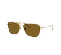Ray - Ban Unisex Ray - Ban RBR0102S CARAVAN REVERSE 001/83 Lunettes de soleil Métal Or Marron Carré Polarisé