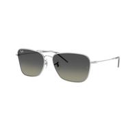Ray - Ban Unisex Ray - Ban RBR0102S CARAVAN REVERSE 003/11 Lunettes de soleil Métal Argent Gris Carré Normale Ombré