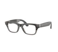 Ray - Ban Unisex Ray - Ban RW7001 Ray-Ban Meta (Gen 2) Blayzer Optics 8529 Lunettes intelligentes Injecté Gris Transparent Carré Normale