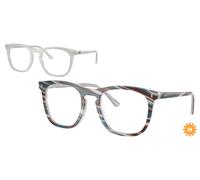 Ray - Ban Unisex Ray - Ban RX2210V 8382 Montures optiques Acétate Bleu Transparent Carré Normale