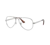 Ray - Ban Unisex Ray - Ban RX3925V AVIATOR MAX 2501 Montures optiques Métal Argent Transparent Pilote Normale
