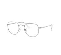 Ray - Ban Unisex Ray - Ban RX6448 HEXAGONAL 2501 Montures optiques Métal Argent Transparent Géométrique Normale