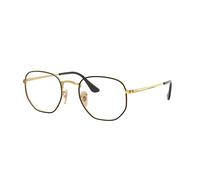 Ray - Ban Unisex Ray - Ban RX6448 HEXAGONAL 2991 Montures optiques Métal Noir Transparent Géométrique Normale
