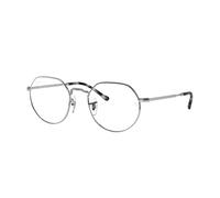 Ray - Ban Unisex Ray - Ban RX6465 JACK 2501 Montures optiques Métal Argent Transparent Géométrique Normale