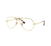 Ray - Ban Unisex Ray - Ban RX6489 AVIATOR 2500 Montures optiques Métal Or Transparent Pilote Normale