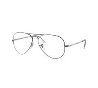 Ray - Ban Unisex Ray - Ban RX6489 AVIATOR 2502 Montures optiques Métal Gris Transparent Pilote Normale