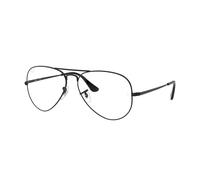 Ray - Ban Unisex Ray - Ban RX6489 AVIATOR 2503 Montures optiques Métal Noir Transparent Pilote Normale