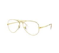 Ray - Ban Unisex Ray - Ban RX6489 AVIATOR 3086 Montures optiques Métal Or Transparent Pilote Normale
