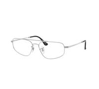 Ray - Ban Unisex Ray - Ban RX6550 2501 Montures optiques Métal Argent Transparent Géométrique Normale