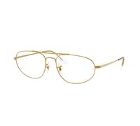 Ray - Ban Unisex Ray - Ban RX6645 3086 Montures optiques Métal Or Transparent Géométrique Normale