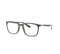 Ray - Ban Unisex Ray - Ban RX7199 8063 Montures optiques Jeter un coup d'œil Marron Transparent Carré Normale