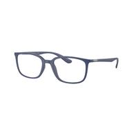 Ray - Ban Unisex Ray - Ban RX7208 5207 Montures optiques Jeter un coup d'œil Bleu Transparent Pillow Normale