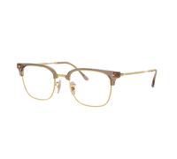 Ray - Ban Unisex Ray - Ban RX7216 NEW CLUBMASTER 8471 Montures optiques Acétate Beige Transparent Carré Normale