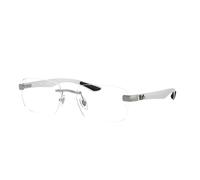 Ray - Ban Unisex Ray - Ban RX8423 2502 Montures optiques Métal Gris Transparent Carré Normale