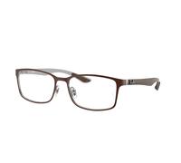 Ray - Ban Unisex Ray - Ban RX8424 3227 Montures optiques Métal Marron Transparent Carré Normale