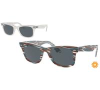 Ray - Ban Unisex RB2140 WAYFARER 1407R5 Lunettes de soleil Acétate Bleu clair Bleu Carré Normale