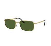 Ray - Ban Unisex RB3717 9196P1 Lunettes de soleil Métal Or Vert Carré Polarisé